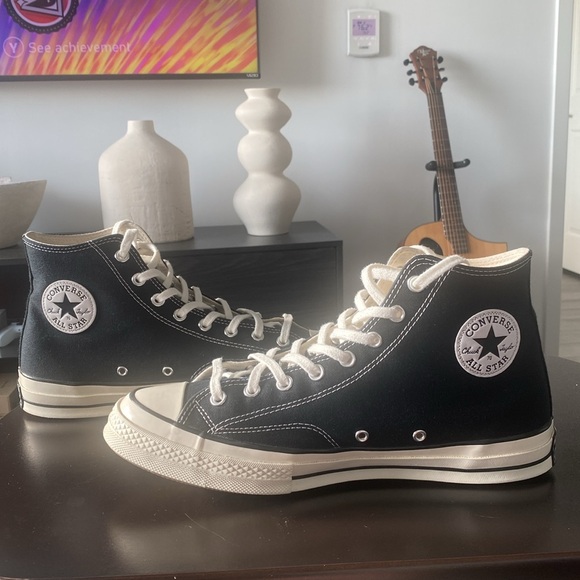 CONVERSE MEN'S CHUCK TAYLOR 70 HI TOP (MEN’S SIZE 11.5) BLACK/EGRET - Picture 4 of 9